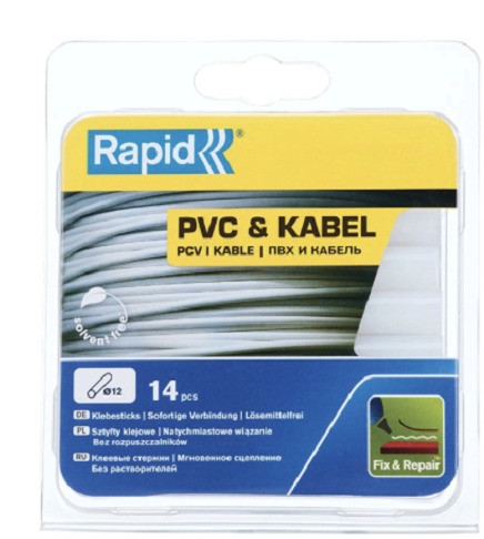 RAPID Tyčinky lepiace O12 × 94 mm, PVC a káble, 14 ks, blister