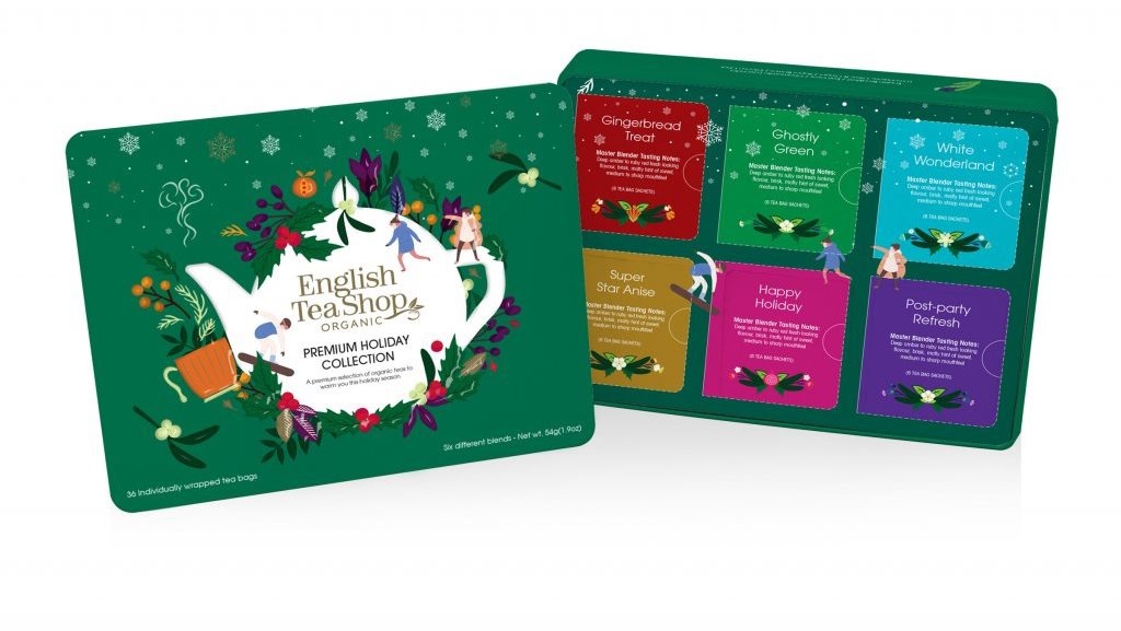 English Tea Shop Prémiová zelená darčeková plechovka 54 g, 36 ks bio