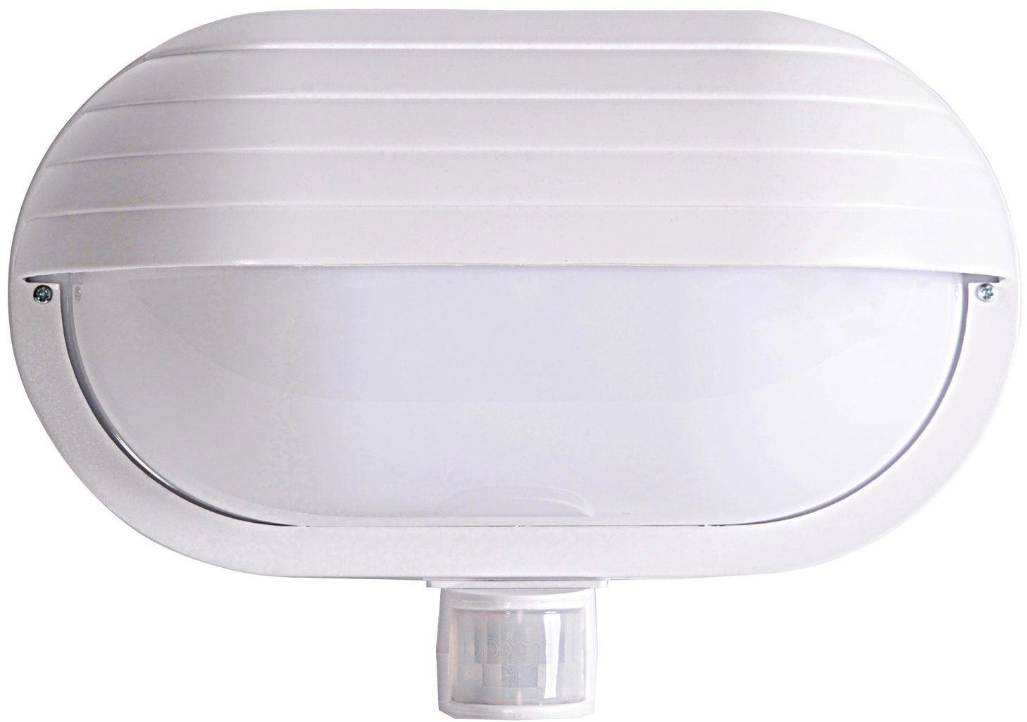 Eurakles Vonkajšie nástenné svietidlo IP44 E27 60 W biele so senzorom pohybu