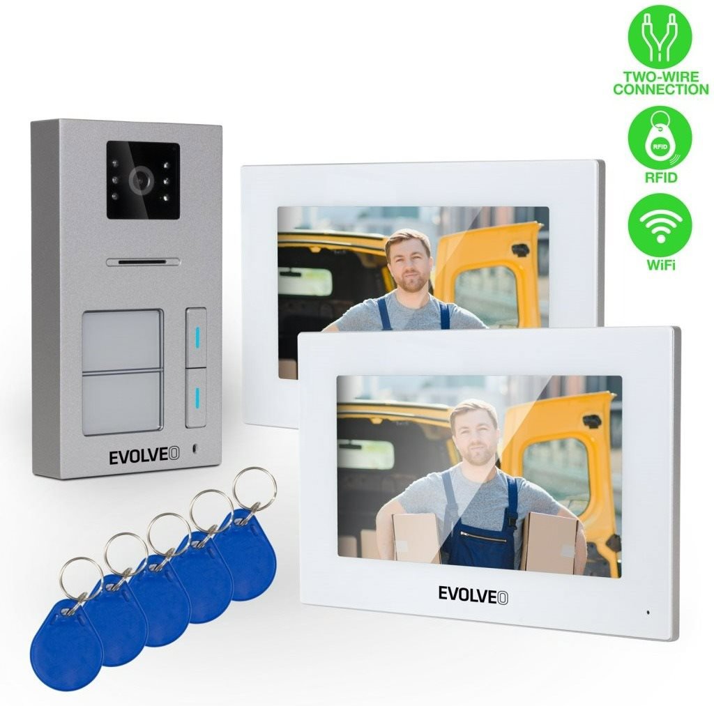 EVOLVEO DoorPhone AP2-2 drôtový videovrátnik pre dva byty s aplikáciou