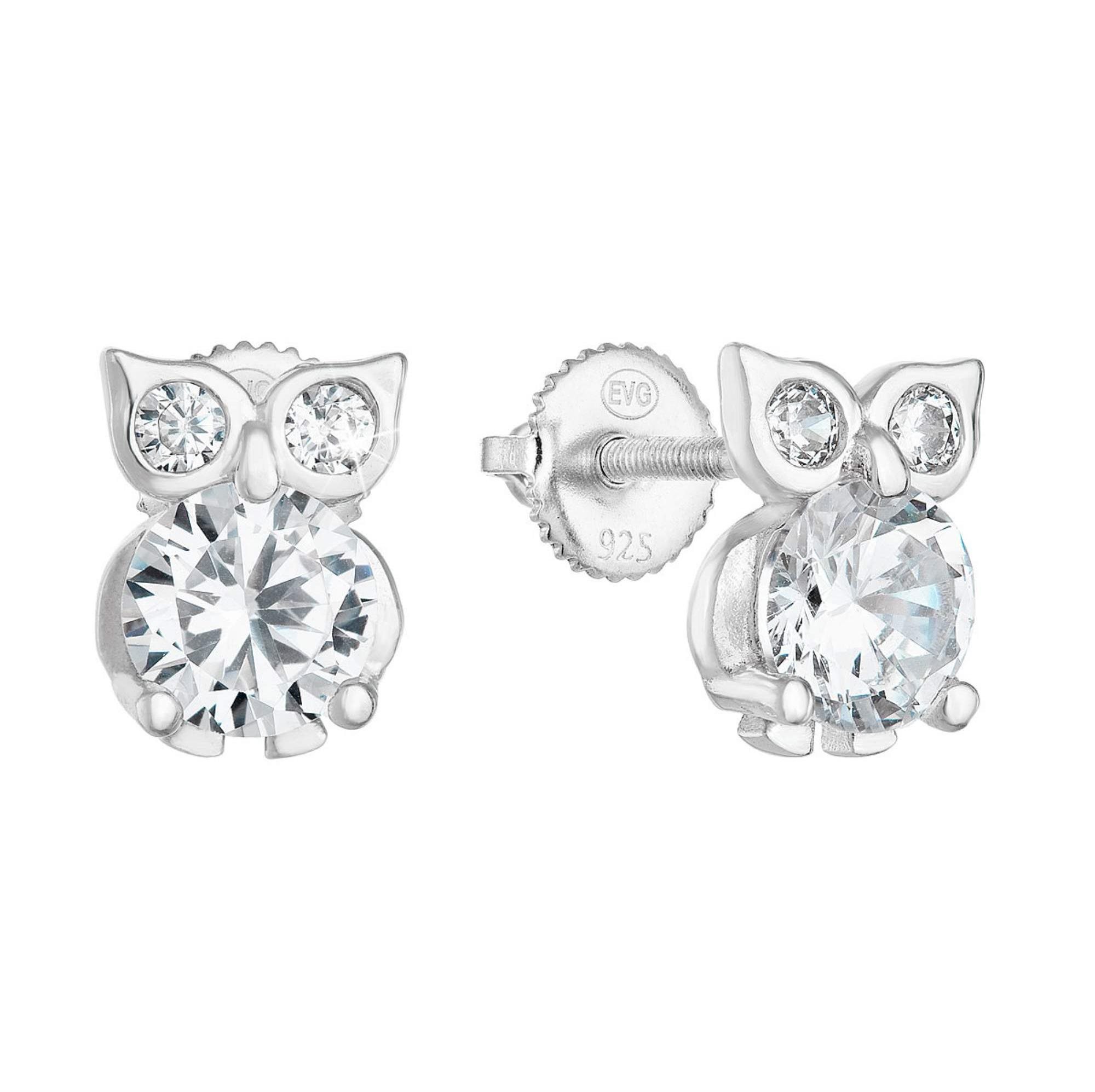 EVOLUTION GROUP 11269.1 crystal zircon náušnice sovičky šroubek ag (AG 925/1000; 1 g)
