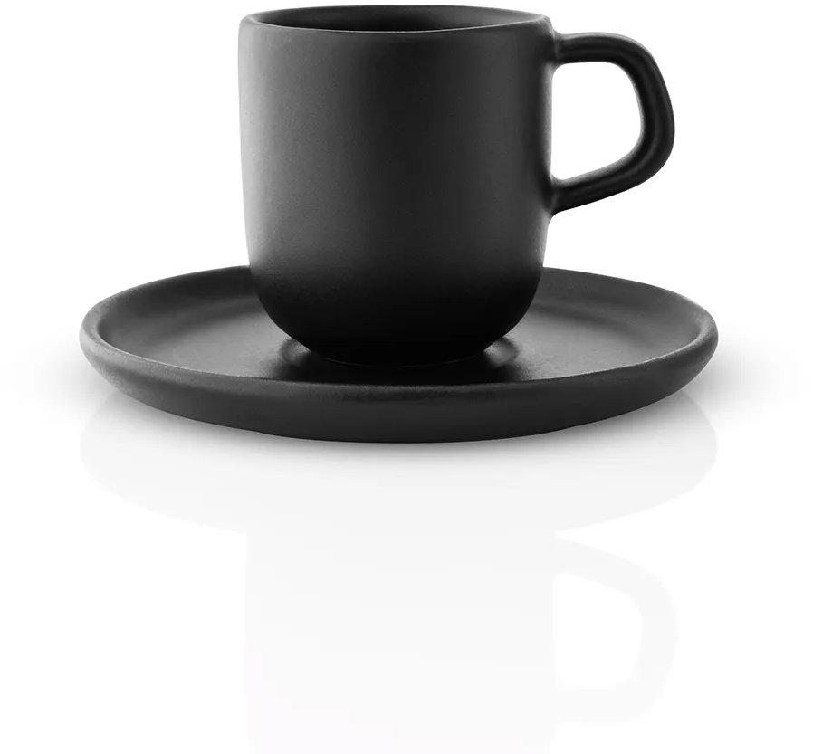 Eva Solo Šálek na espresso s podšálkem Nordic kitchen 70 ml, černý