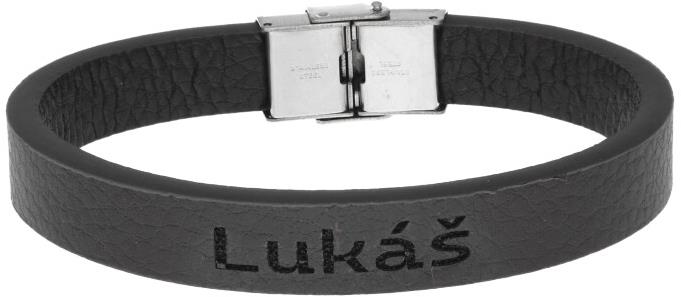 Ewena Kožený náramok čierny s menom Lukáš