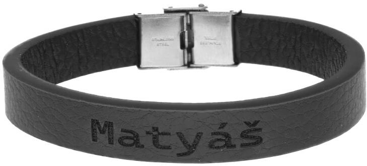 Ewena Kožený náramok čierny s menom Matyáš