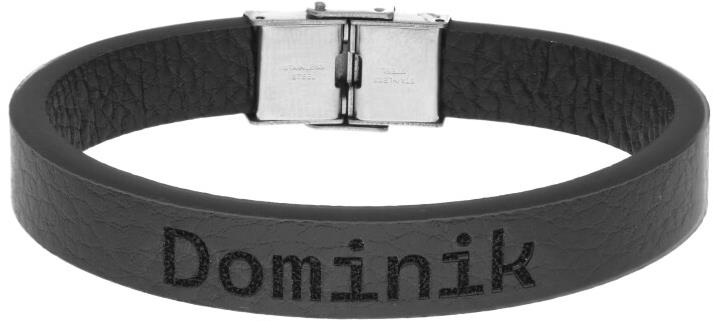 Ewena Kožený náramok čierny s menom Dominik