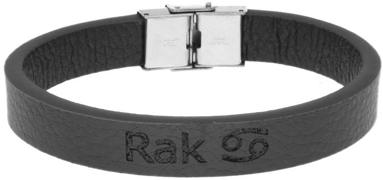 Ewena Kožený náramok čierny so znamením Rak