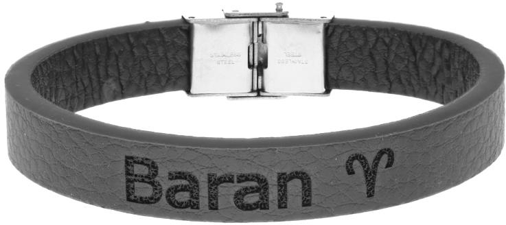 Ewena Kožený náramok čierny so znamením Baran