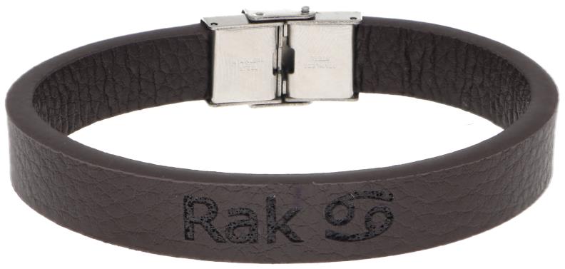 Ewena Kožený náramok hnedý so znamením Rak