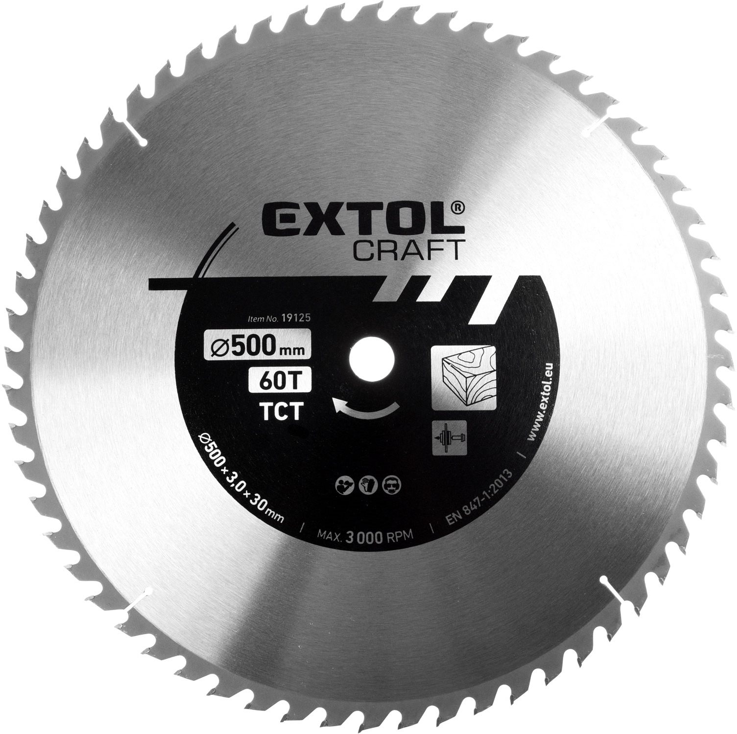 EXTOL CRAFT kotúč pílový s SK plátkami, priemer 400 × 3,5 × 30 mm, 60T, 19122