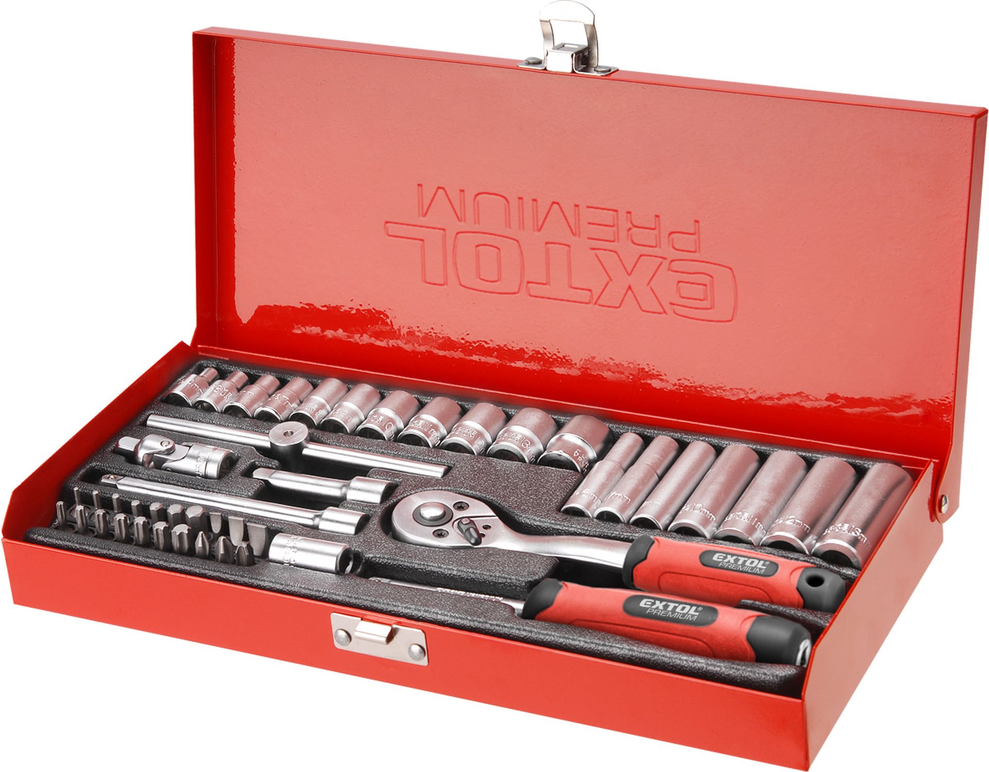 EXTOL PREMIUM hlavice nástrčné, sada 45 ks, 1/4", 8818360