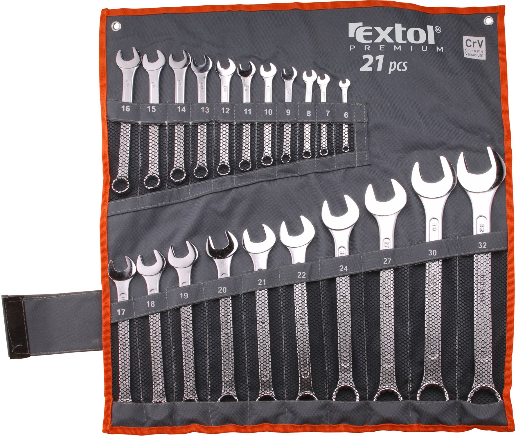 EXTOL PREMIUM kľúče očkoploché, sada 21 ks, 6 – 32 mm, CrV, 6335