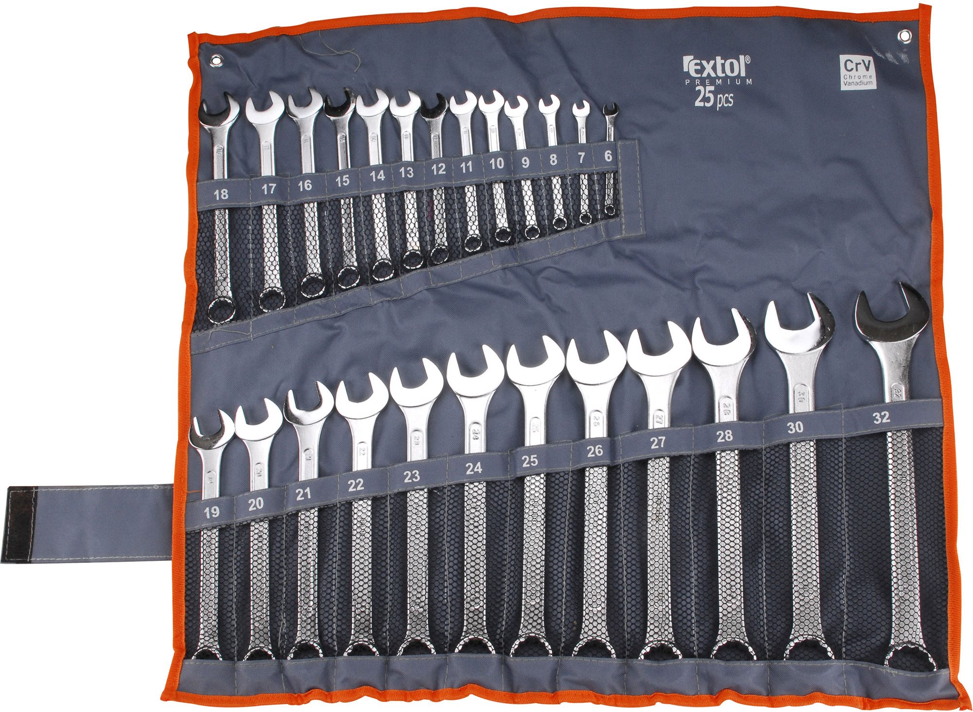 EXTOL PREMIUM kľúče očkoploché, sada 25 ks, 6 – 32 mm, CrV, 6334