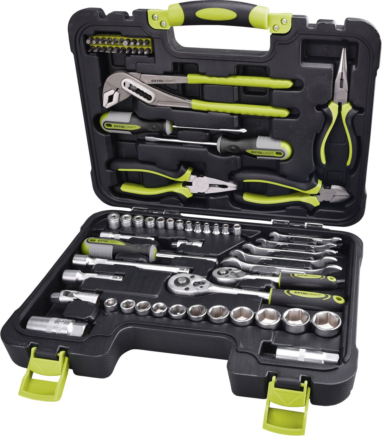 EXTOL CRAFT sada náradia 65 ks, 1/4", 3/8", CrV, 6598