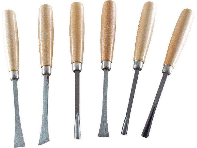 Extol Craft s drevenou rukoväťou, sada 6 ks, dĺžka dlát 165 mm