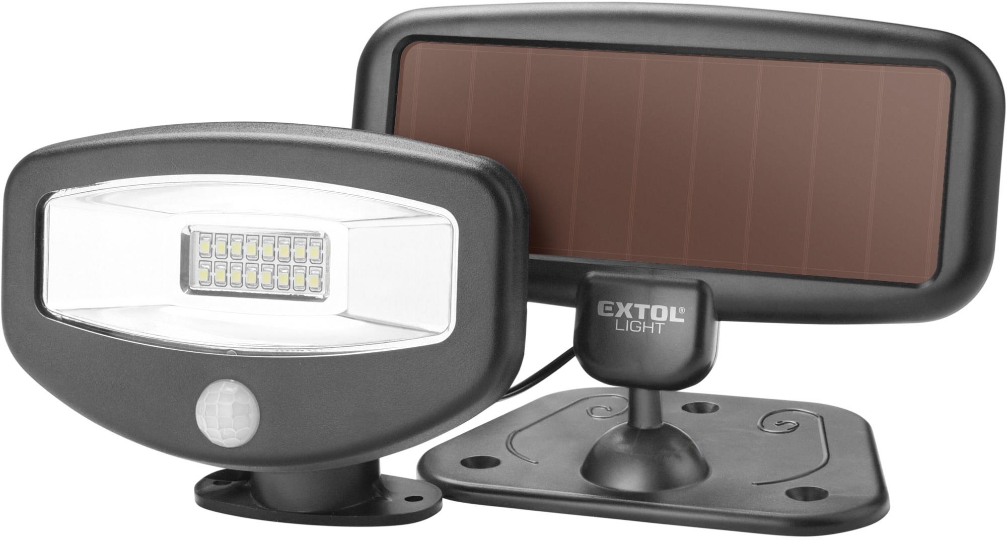 EXTOL LIGHT Reflektor LED s pohybovým senzorom, 100 lm, solárne nabíjanie