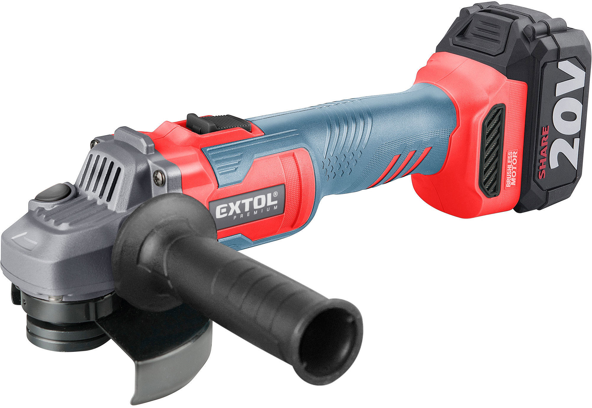 EXTOL PREMIUM Brúska uhlová AKU SHARE20V, 125 mm 8891838 (1× 4 Ah)