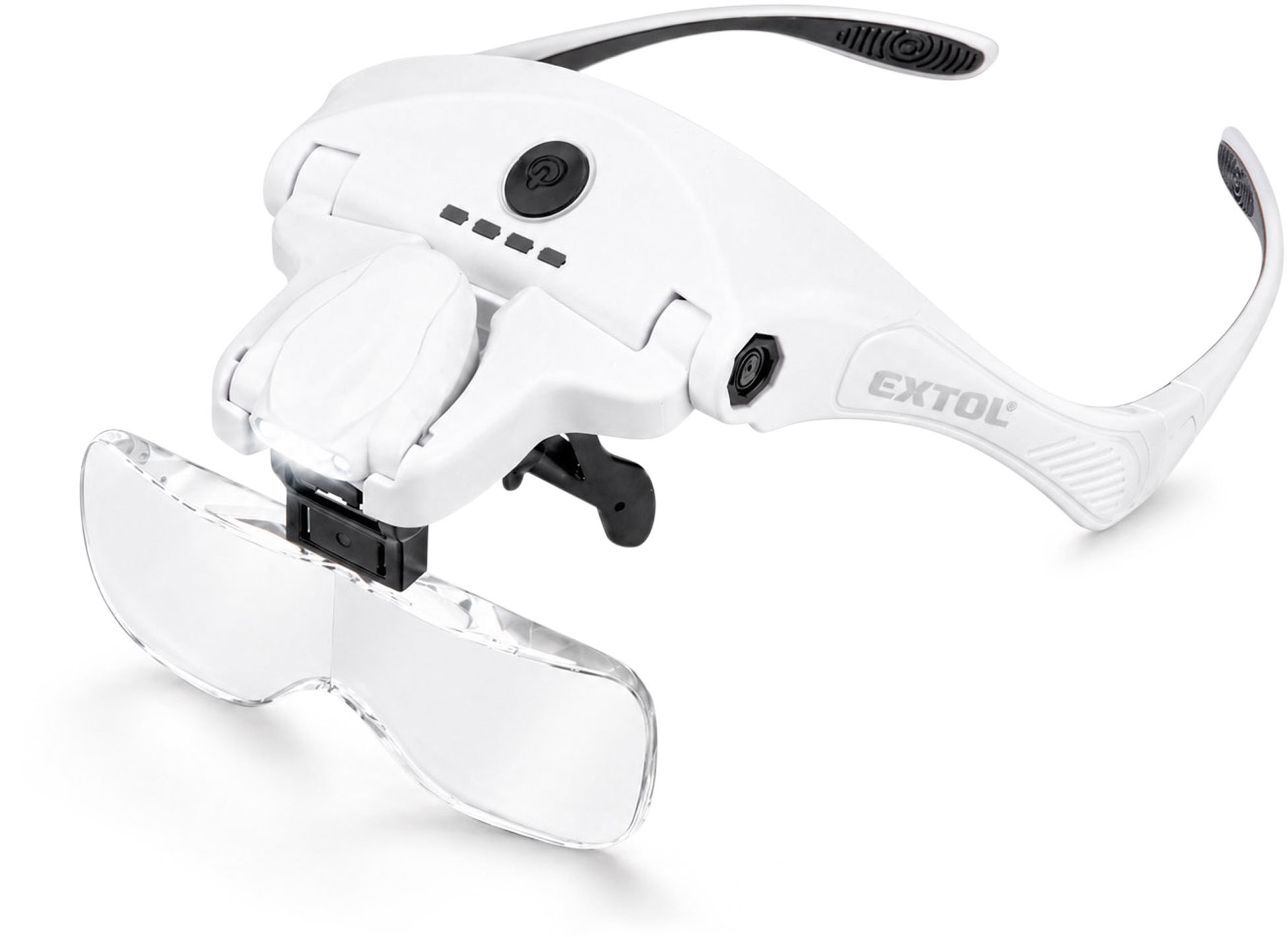 EXTOL LIGHT Okuliare s lupou a osvetlením, 3,5×, USB nabíjanie 43165