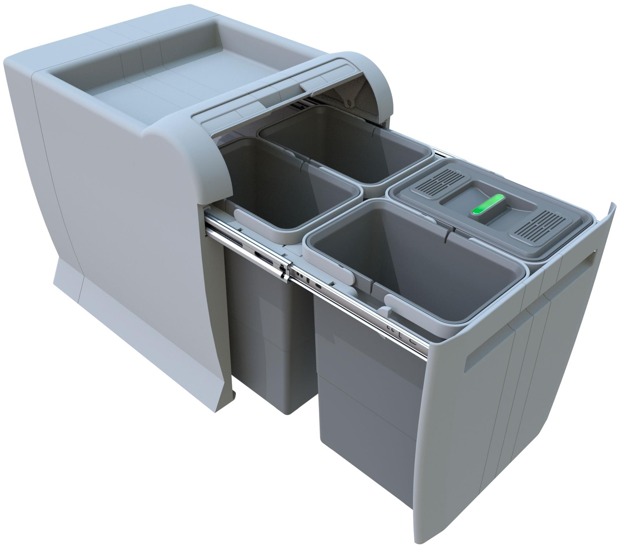 Elletipi CITY vstavaný výsuvný kôš 8 + 8 + 8 + 8 l
