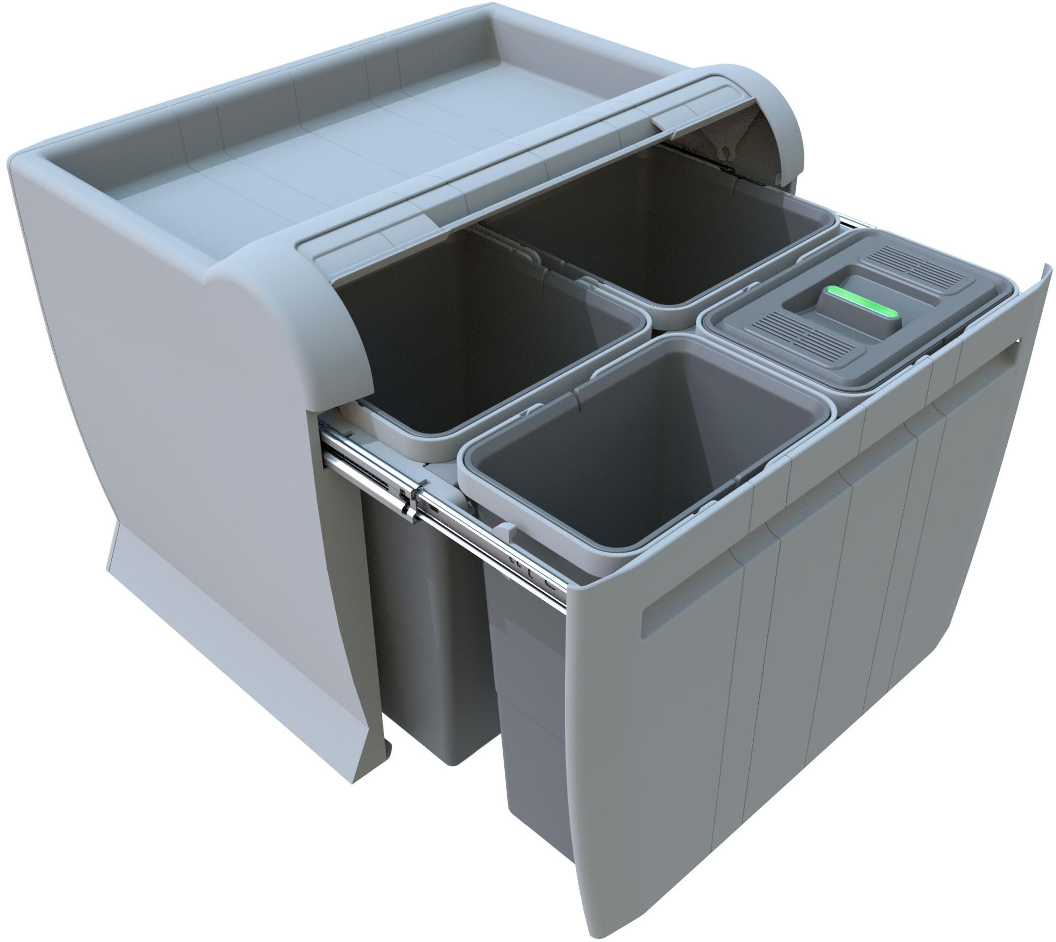 Elletipi CITY vstavaný výsuvný kôš 12 + 12 + 8 + 8 l