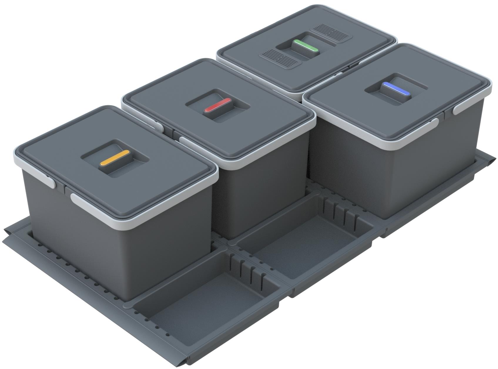 Elletipi METROPOLIS vstavaný výsuvný kôš 12 + 12 + 12 + 12 l