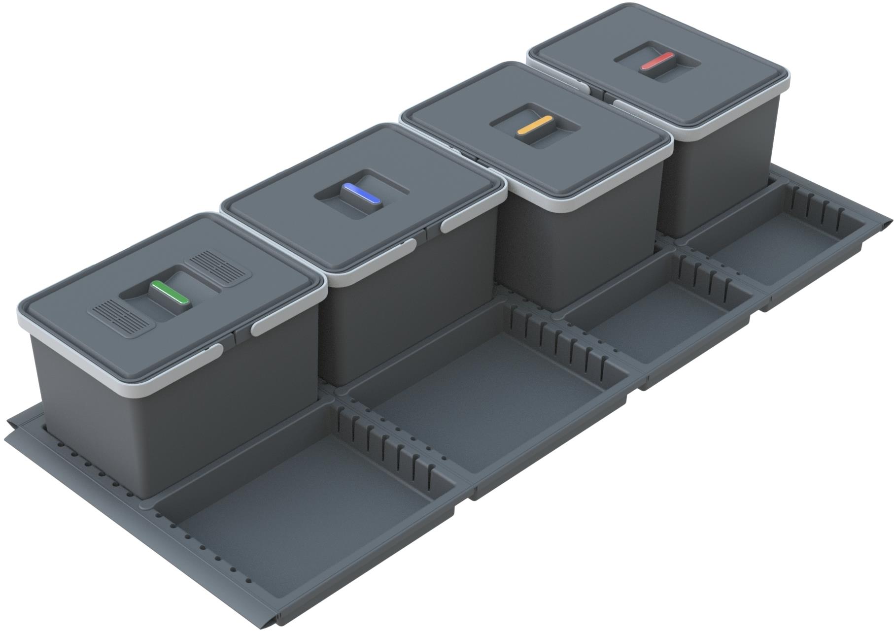 Elletipi METROPOLIS výsuvný vstavaný kôš 12 + 12 + 12 + 12 l