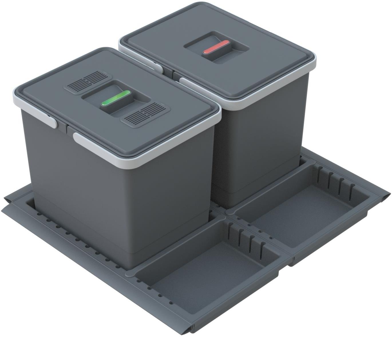 Elletipi METROPOLIS vstavaný výsuvný kôš 15 + 15 l