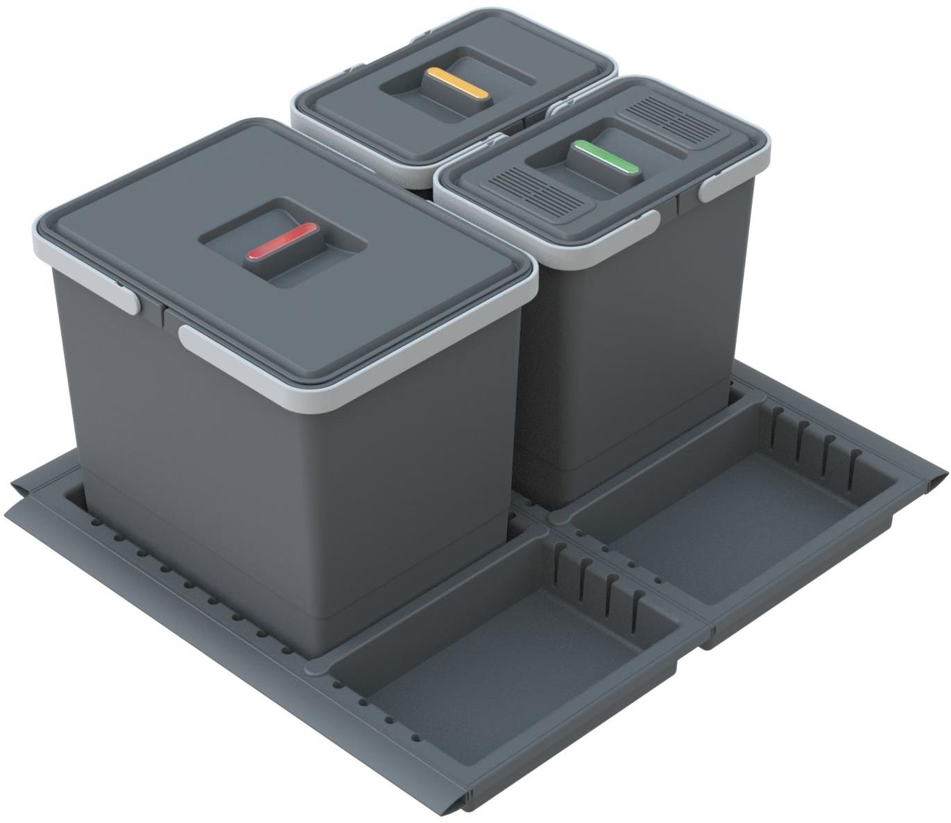 Elletipi METROPOLIS vstavaný výsuvný kôš 15 + 6 + 6 l