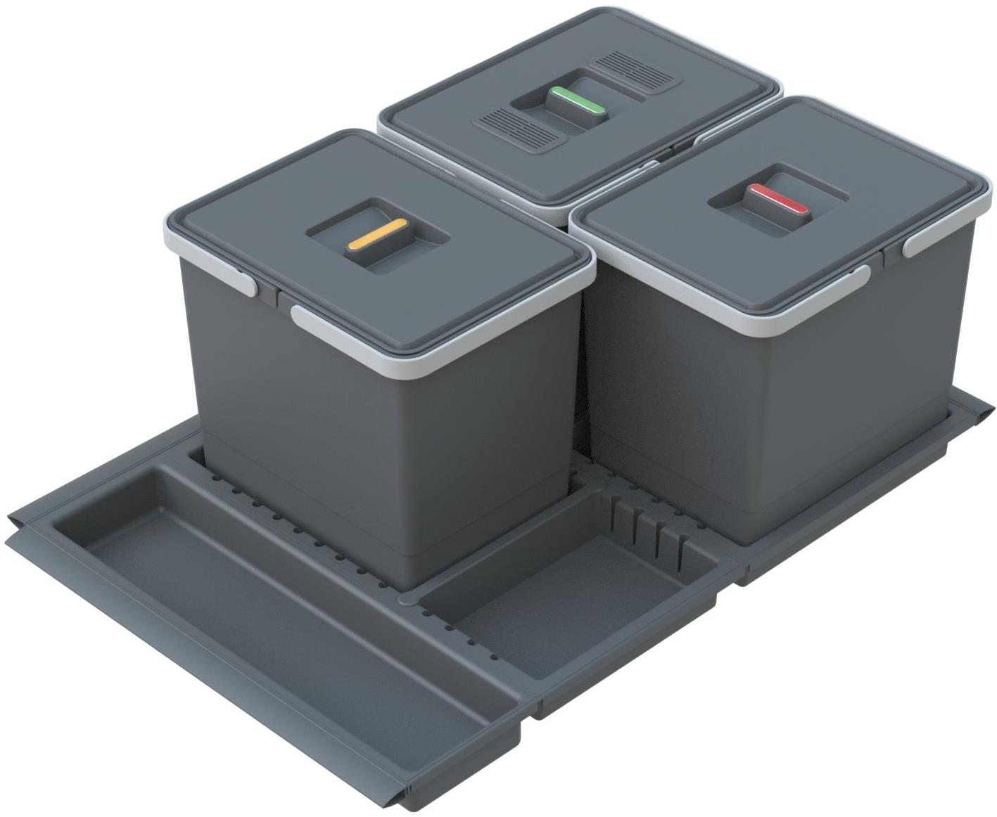 Elletipi METROPOLIS vstavaný výsuvný kôš 15 + 15 + 15 l