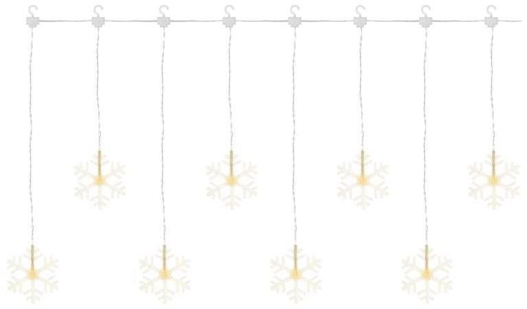 ní, teplá bíláEMOS LED vianočný záves – snehové vločky, 84cm, vonkajší i vnútorný, teplá biela