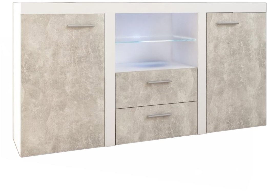FALCO Komoda Rizo 2D2S bílá/beton