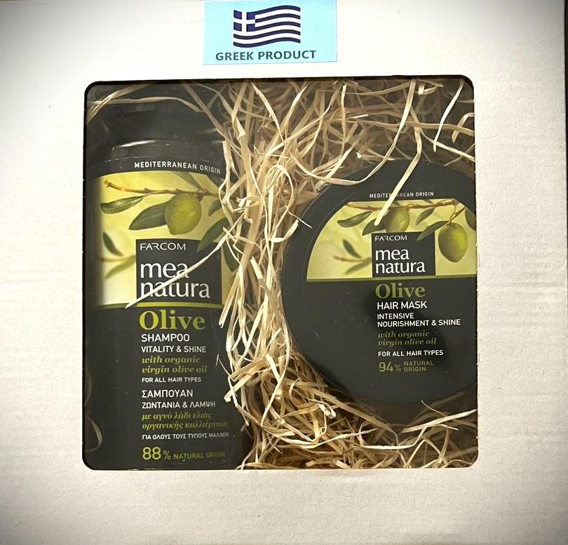 Farcom Olivový, Šampón vitalita a lesk 300 ml + Maska na vlasy 250 ml