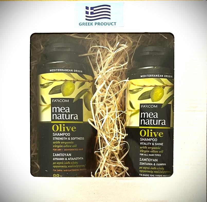 Farcom Olivový, Šampón Sila a Jemnosť 300 ml + Šampón Vitalita a Lesk 300 ml