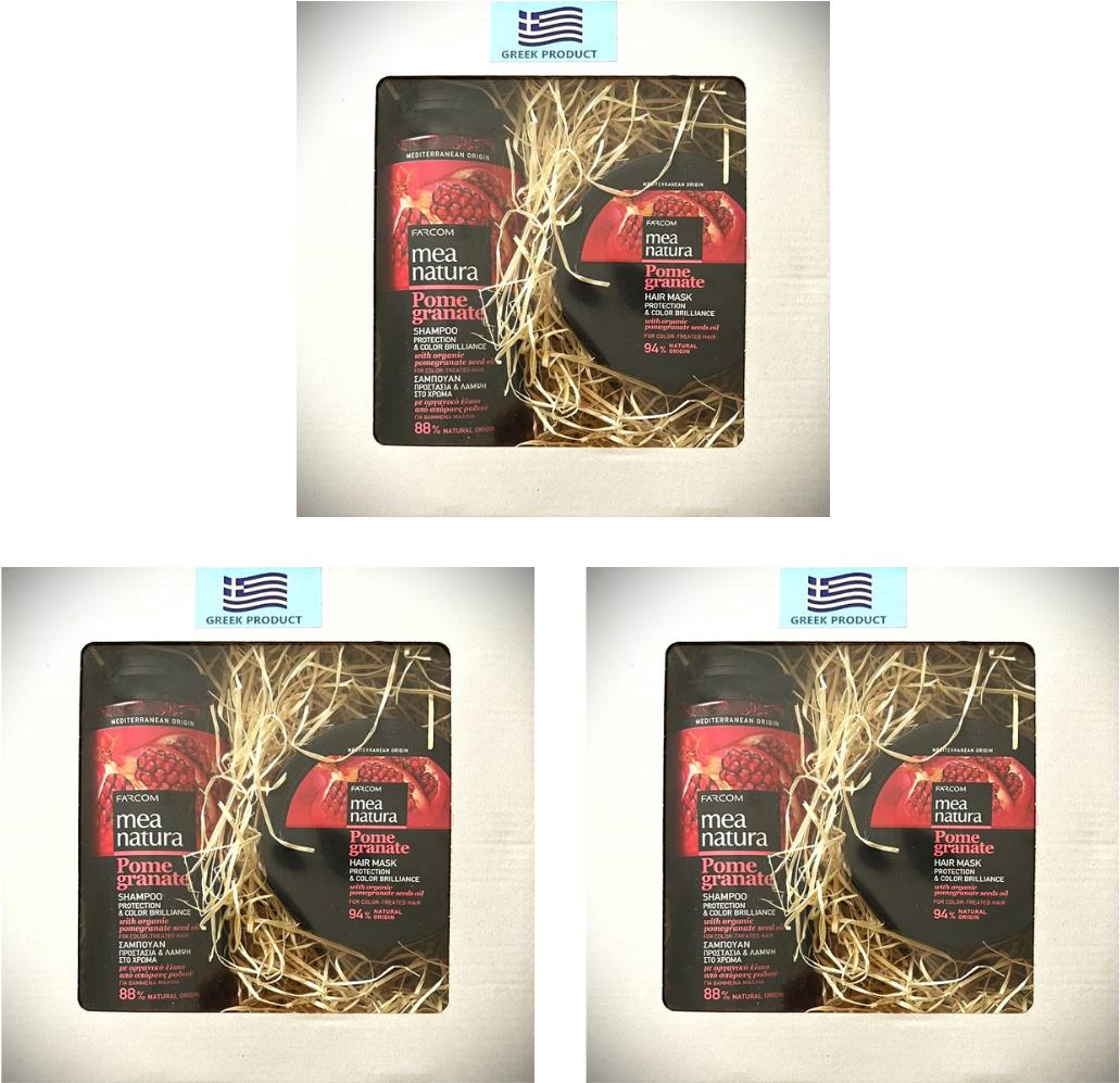 Farcom Granátové jablko, Šampón ochrana farby vlasov 300 ml + Maska na vlasy 250 ml, 3 ks
