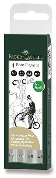 Faber-Castell Ecco Pigment 0.2, 0.4, 0.6, 0.8 mm – sada 4 ks