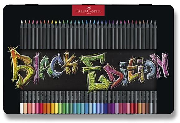 FABER-CASTELL Black Edition v plechu, 36 farieb