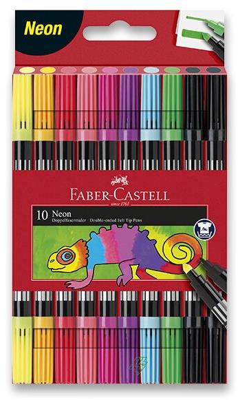 FABER-CASTELL obojstranné, 10 farieb, neónové