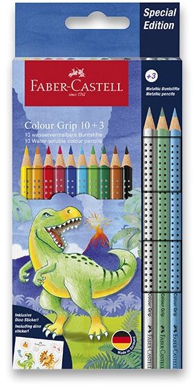 FABER-CASTELL Grip Dinosaurus, 13 farieb
