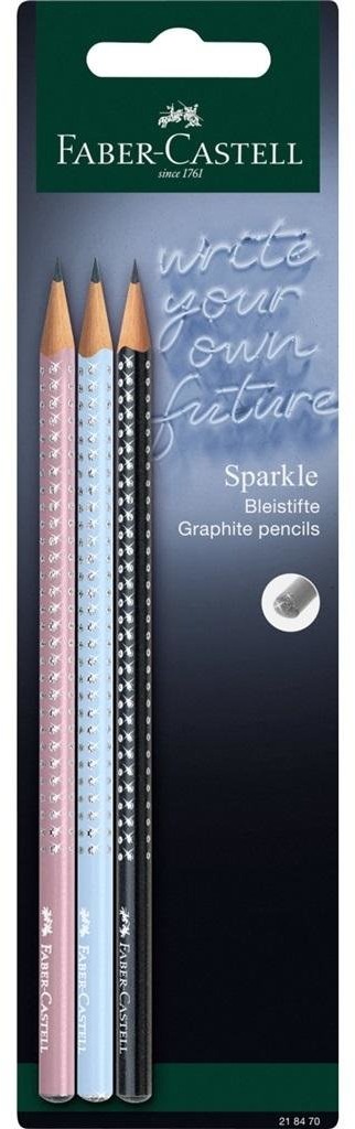 FABER-CASTELL Sparkle Harmony B, trojhranná – balenie 3 ks