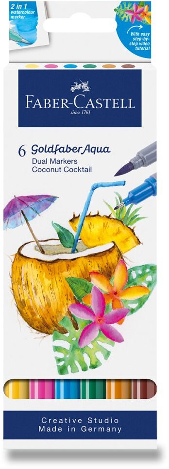 FABER-CASTELL Goldfaber Aqua Coconut, 6 farieb