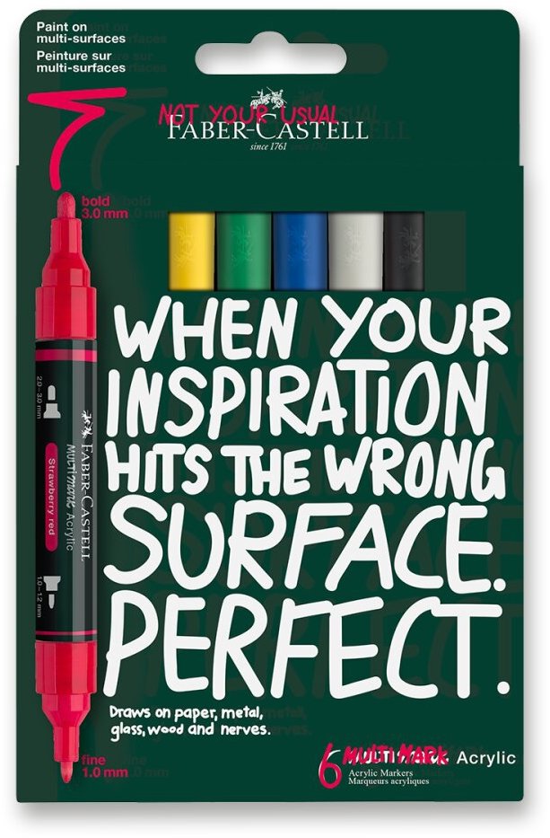 FABER-CASTELL akrylové 1 – 3 mm Basic, 6 farieb