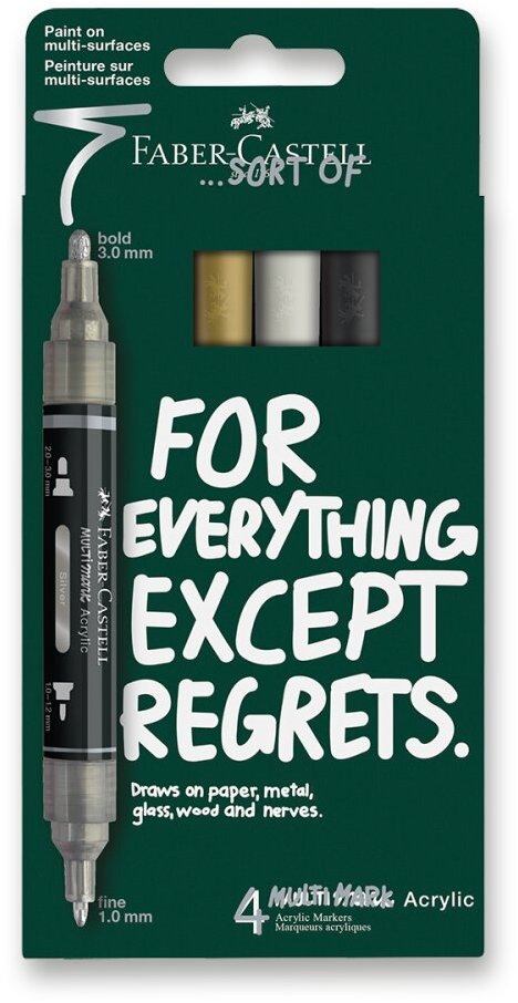 FABER-CASTELL akrylové 1 – 3 mm Classics, 4 farby