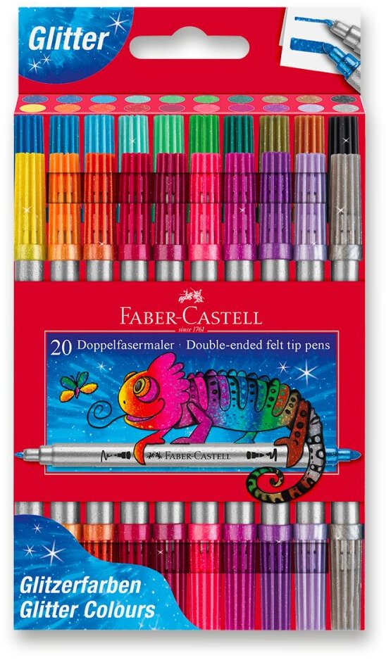 FABER-CASTELL Glitter obojstranné, 20 farieb