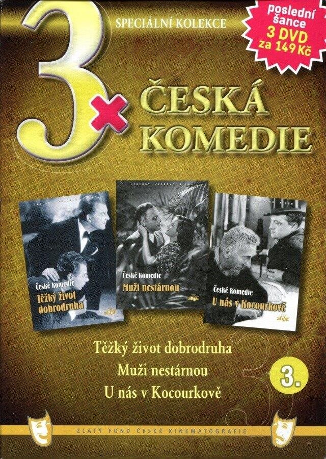 3x Česká komedie 3: Těžký život dobrodruha, Muži nestárnou, U nás v Kocourkově /papírové pošetky/ (3