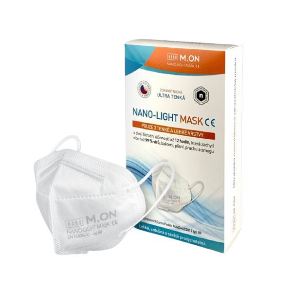 NANO M.ON – NANO LIGHT MASK, nano rúško v tvare respirátora (10 ks) biele