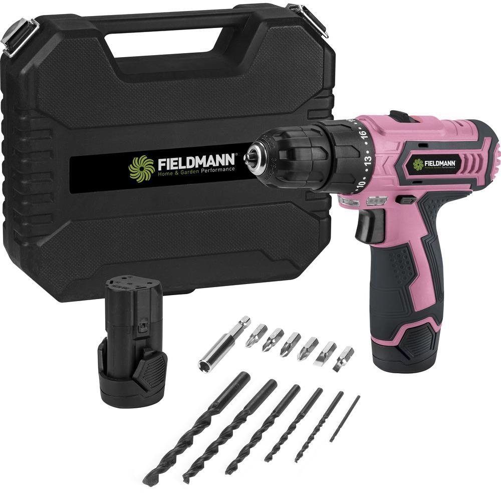 FIELDMANN Vŕtačka AKU 12 V ružová s príslušenstvom FDV 10253-A (1× 1,3 Ah)