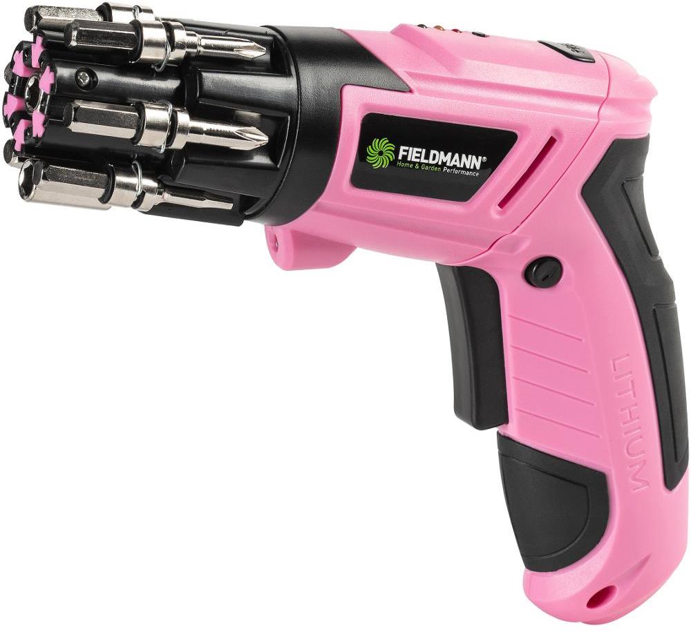 FIELDMANN Skrutkovač AKU 3,6V ružový s bitmi FDS 10112-A (1× 1,3 Ah)