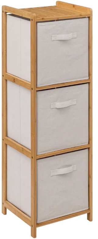 5FIVE Bambusový regál se 3 košíky, 33 × 35 × 109 cm