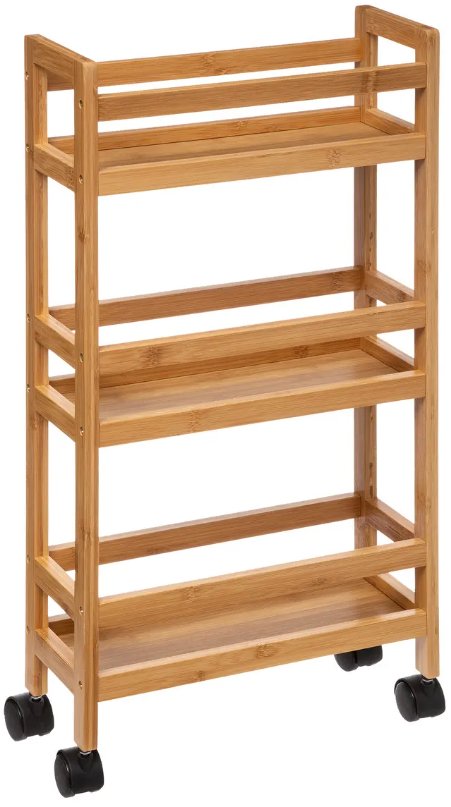 5FIVE Regál z bambusu na kolieskach, 36 × 15 × 74,5 cm