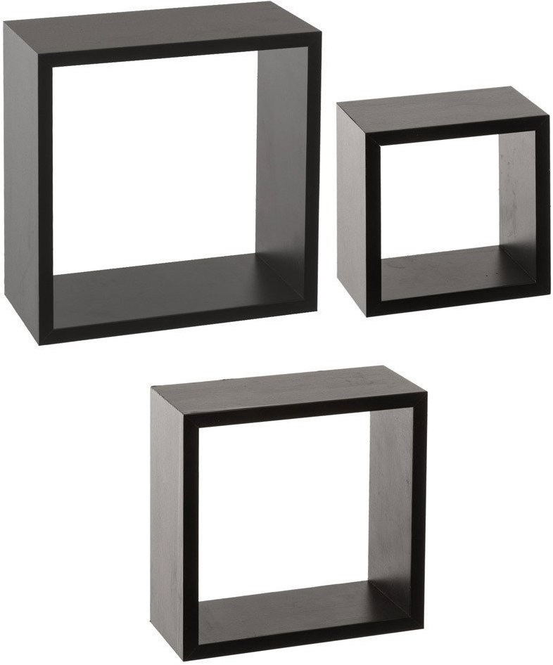5five Simply Smart Dekoratívna polica čierna CUBE M, 3 ks