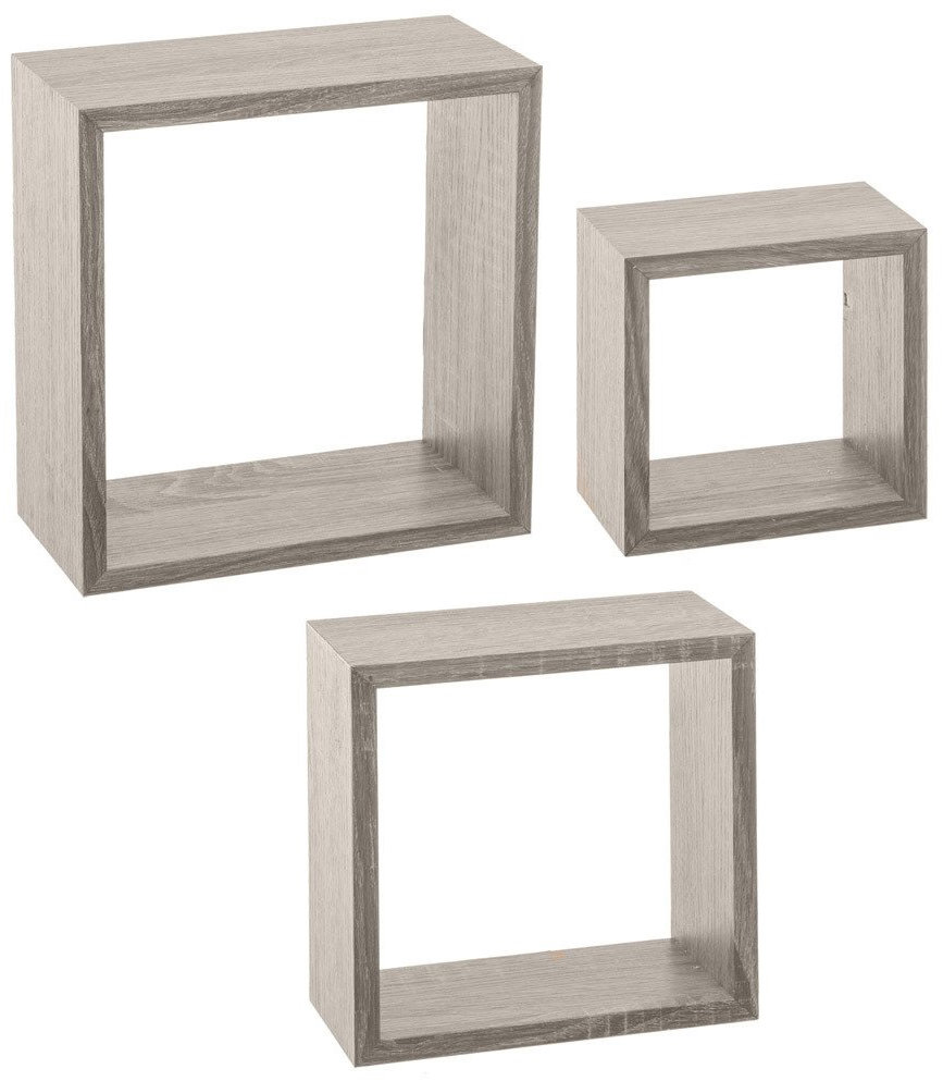 5five Simply Smart Dekoratívna polica sivá CUBE M, 3 ks